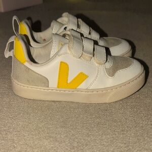 Veja Kids White and Yellow Sneakers